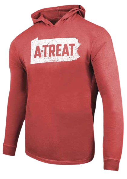 A-Treat Red Hooded Long Sleeve T-Shirt