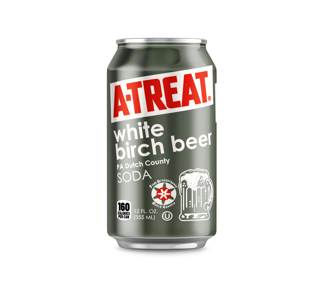 A-Treat White Birch Beer 12 pack Cans (2/12 packs per case = 24 cans)